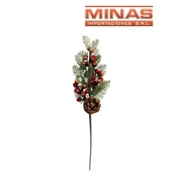 RAMA NAVIDEA  X 40 CM, BAYAS Y PIA.