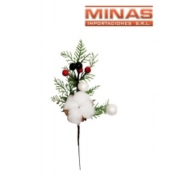 RAMA NAVIDEA  X 27 CM, BAYAS Y COPOS.