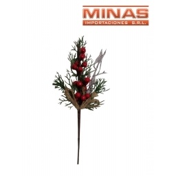 RAMA NAVIDEA X 30 CM,BAYAS Y NIEVE.