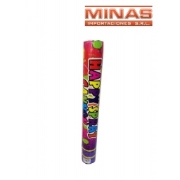 TUBO LANZA CONFETTI  MULTICOLOR X 40 CM.