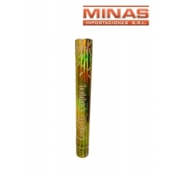 TUBO LANZA CONFETTI PLATEADO METALIZADO X 40 CM.