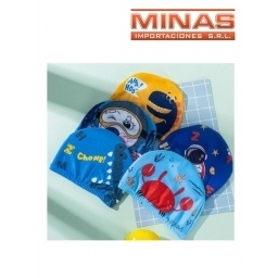 GORRA PARA PISCINA DE TELA CON DISEOS.