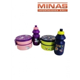 LUNCHERA DOS DISEOS CON BOTELLA