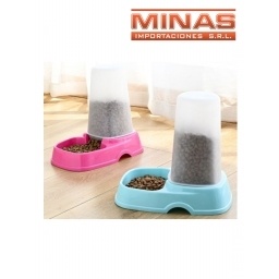 PLATO + DISPENSADOR PARA MASCOTAS.