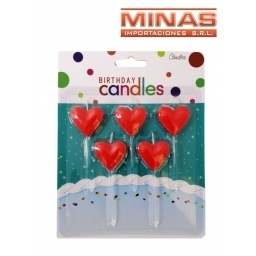 VELAS CORAZON X 5 UND.