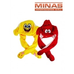 GORRO PELUCHE CON MOV. DE OREJAS, 2 COLORES