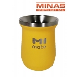 MATE DE ACERO INOXIDABLE EXCELENTE CALIDAD AMARILLO X 160 ML.
