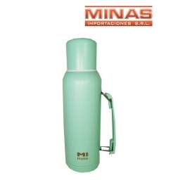 TERMO DE ACERO INOXIDABLE 1L EXCELENTE CALIDAD, VERDE AGUA.