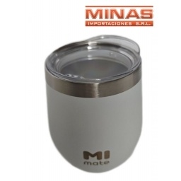 MATE DE ACERO INOXIDABLE EXCELENTE CALIDAD X 220 ML, BLANCO.