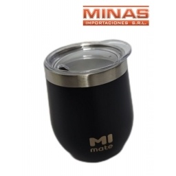 MATE DE ACERO INOXIDABLE EXCELENTE CALIDAD X 220 ML, NEGRO.