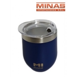 MATE DE ACERO INOXIDABLE EXCELENTE CALIDAD X 220 ML, AZUL.