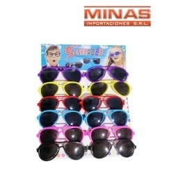 GAFAS INF. VARIOS COLORES X 12 UND, DE COTILLON, $25 C/U.