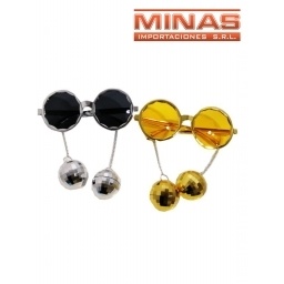 GAFAS CON ESFERAS DISCO, DE COTILLON.