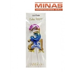 CAKE TOPPER N 3, TORNASOLADO.