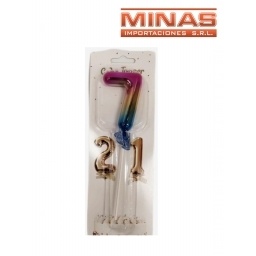 CAKE TOPPER N 7, TORNASOLADO.