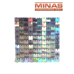 PANEL DE LENTEJUELAS PLATEADAS 30 CM X 30 CM.