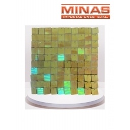 PANEL DE LENTEJUELAS DORADAS 30 CM X 30 CM.