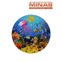 PLATOS  ANIM. MARINOS X 10 UND, 18 CM.