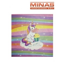 SERVILLETAS UNICORNIO  X 20 PCS, 33 CM X 33 CM.