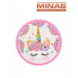 PLATOS UNICORNIO  X 10 PCS,18 CM.