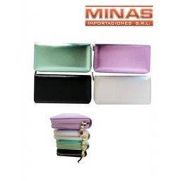 BILLETERA PARA DAMA,METALIZADA, 4 COLORES.