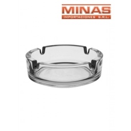 CENICERO DE VIDRIO X 10.5 CM, REDONDO, EN CAJA.