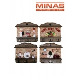 PORTA LLAVES O REPASADOR X 25 CM, 4 MODELOS.