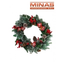 CORONA NAVIDEA CON ADORNOS ,50 CM.