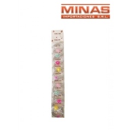 GOMITA RESORTE CON FLORCITA X 10 UND, $16 C/U.