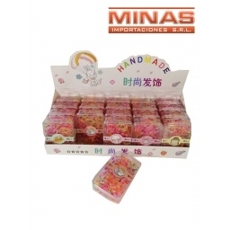 DISPLAY GOMITAS P. TRENZAS, MULTIC. X 20 CAJITAS, $ 30 CU.