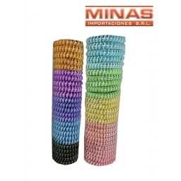 COLITA RESORTE BRILLANTES X 25 UND, 5 COLORES SURTIDOS $ 10 C/U.