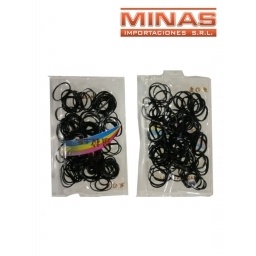 COLITAS PARA TRENZAS NEGRAS X12 PAQUETES DE 100 UND, $20 CU.