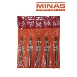 MECHA PARA PARED 6 MM X 100 MM,  5 UND, $ 24 C/U.