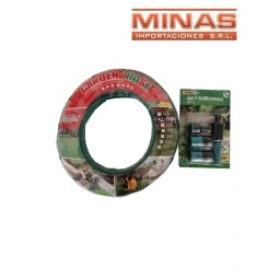 MANGA 12 X 15 MT + 4 ADAPTADORES,VERDE.