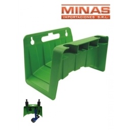 SOPORTE PARA COLGAR MANGUERA, DE PLASTICO COLOR VERDE.