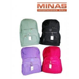 MOCHILA GRANDE DE 45 CM CON 4 CIERRES. 4 COLORES.