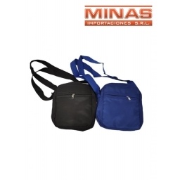 MORRAL DE TRES CIERRES ,2 COLORES AZUL MARINO Y NEGRO.