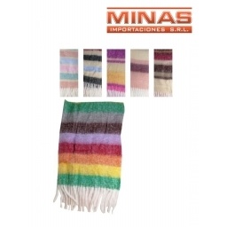 BUFANDAS PARA DAMA COMBINADA 40 CM X 2 M,VARIOS COLORES.