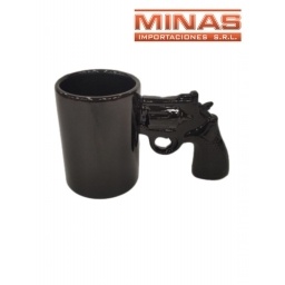 TAZA DE CERAMICA X 300 ML.REVOLVER, EN CAJA.