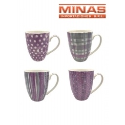 TAZA DE CERAMICA DE 350 ML ,TONOS LILA.