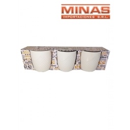 TAZAS DE 220 ML  X 3 UND,LABRADAS.
