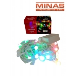 LUCES DE 50 BOLITAS MULTICOLOR X 9 MT. 220V