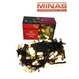 LUCES DE 100 LAMPARAS GRANDES,CALIDAS  X 9 MT. 220V