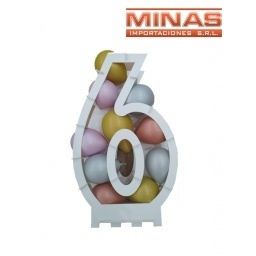 SOPORTE MOSAICO DE GLOBOS X 75 CM ,N 6.