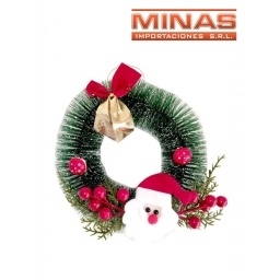 CORONA NAVIDEA X 20 CM,PAPA NOEL.
