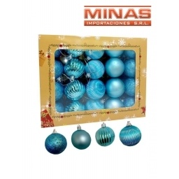 ESFERAS DE  NAV. 5 CM X 40 PCS, TURQUESA.