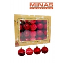 ESFERAS DE  NAV. 5 CM X 40 PCS, ROJO.