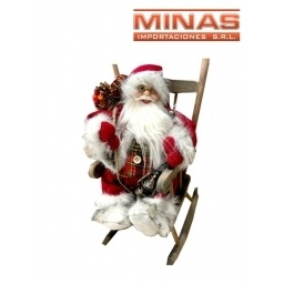PAPA NOEL EN MECEDORA X 30 CM,ROJO.