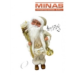 PAPA NOEL MUSICAL X 45 CM,BLANCO .