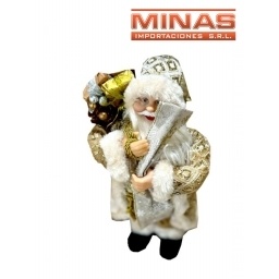 PAPA NOEL X 30 CM,CON BOLSA DE REGALOS,BLANCO.